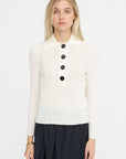 Sugarman Long Sleeve Knit Polo, Off White