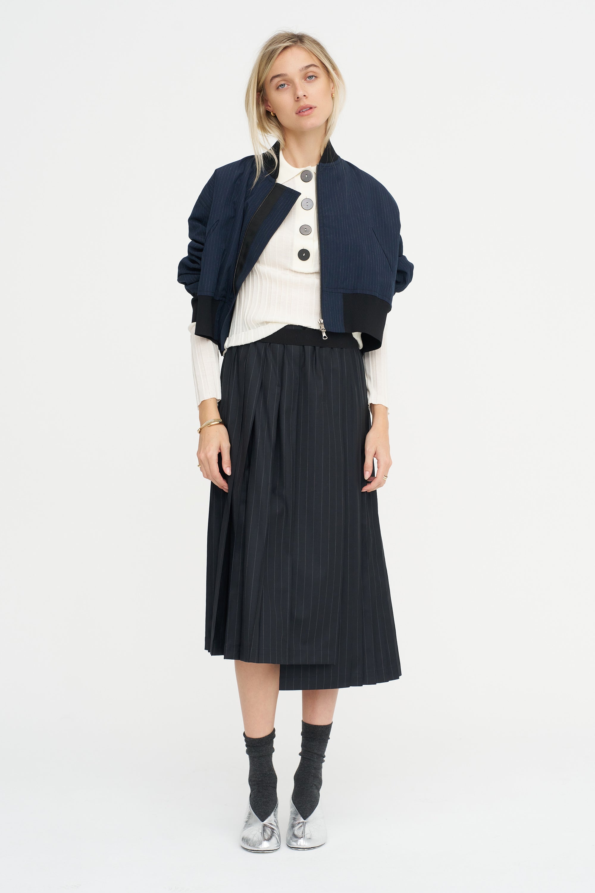 Sugarman Long Sleeve Knit Polo, Off White