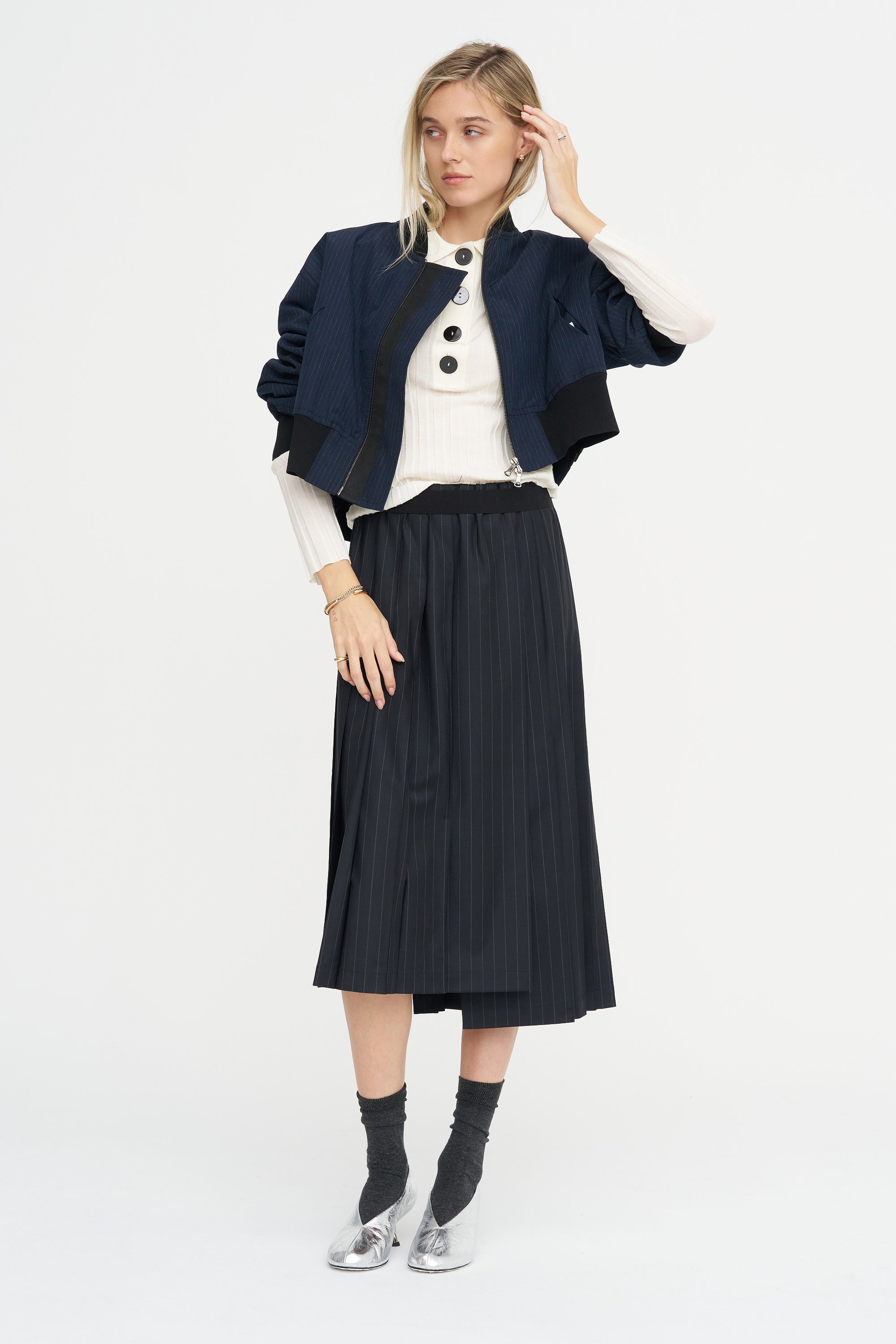 Sugarman Long Sleeve Knit Polo, Off White