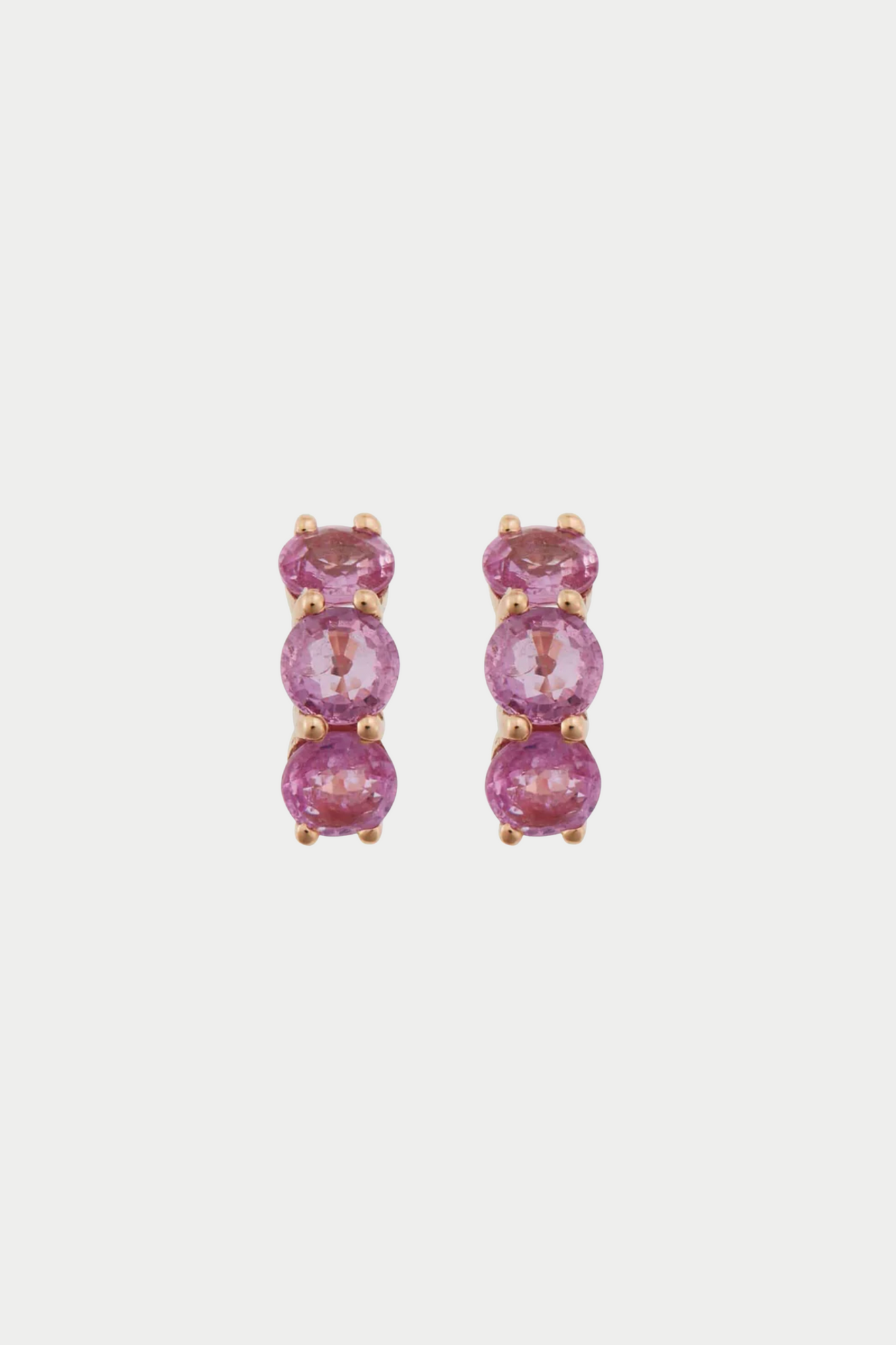 ILEANA MAKRI - Huggie Hoops, Pink Sapphires