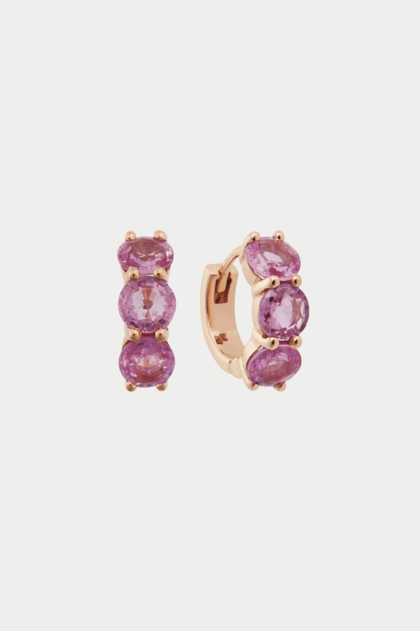 ILEANA MAKRI - Huggie Hoops, Pink Sapphires