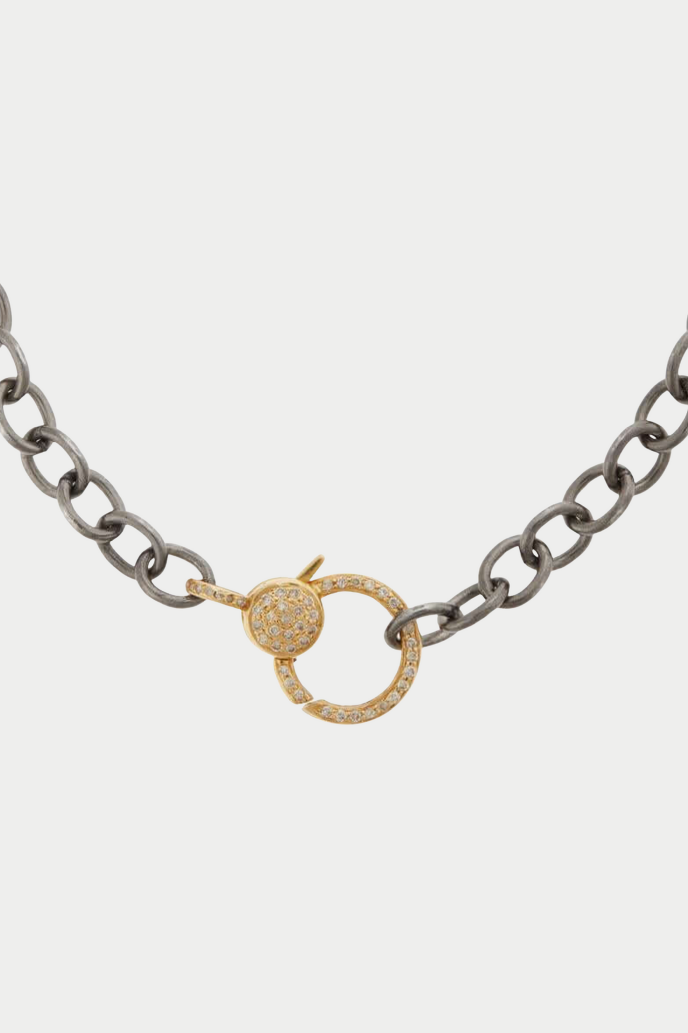 ILEANA MAKRI - Diamond Lock Round Link Chain Bracelet, White Diamonds