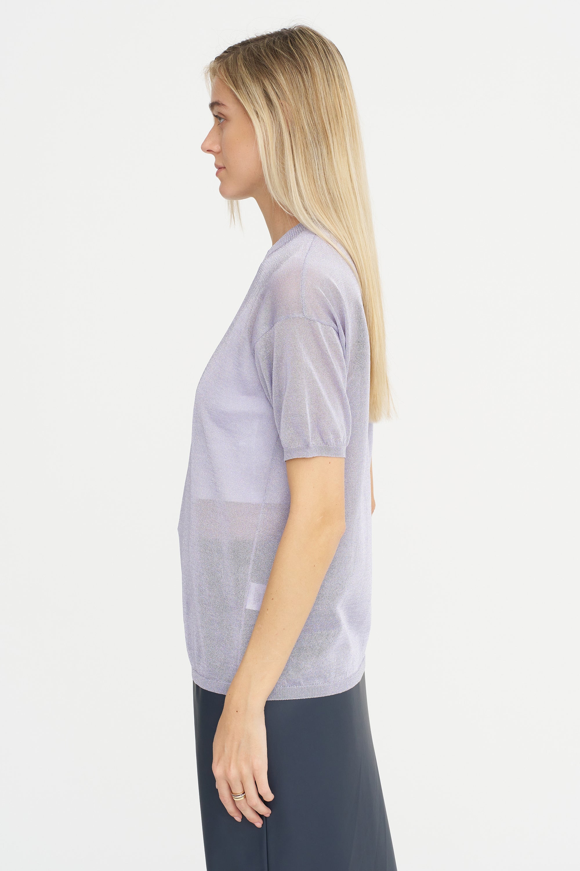 Sheer Knit Top, Lilac