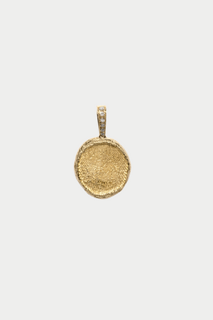 AZLEE - Custom Fingerprint Coin with Diamonds, Yellow Gold