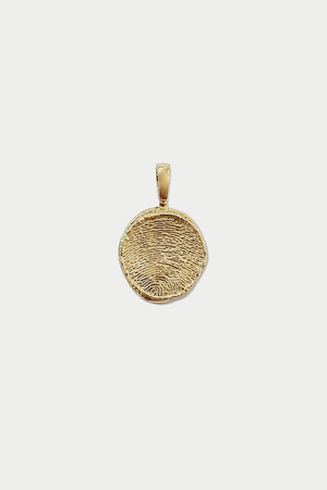 Custom Fingerprint Coin without Diamonds, Yellow Gold