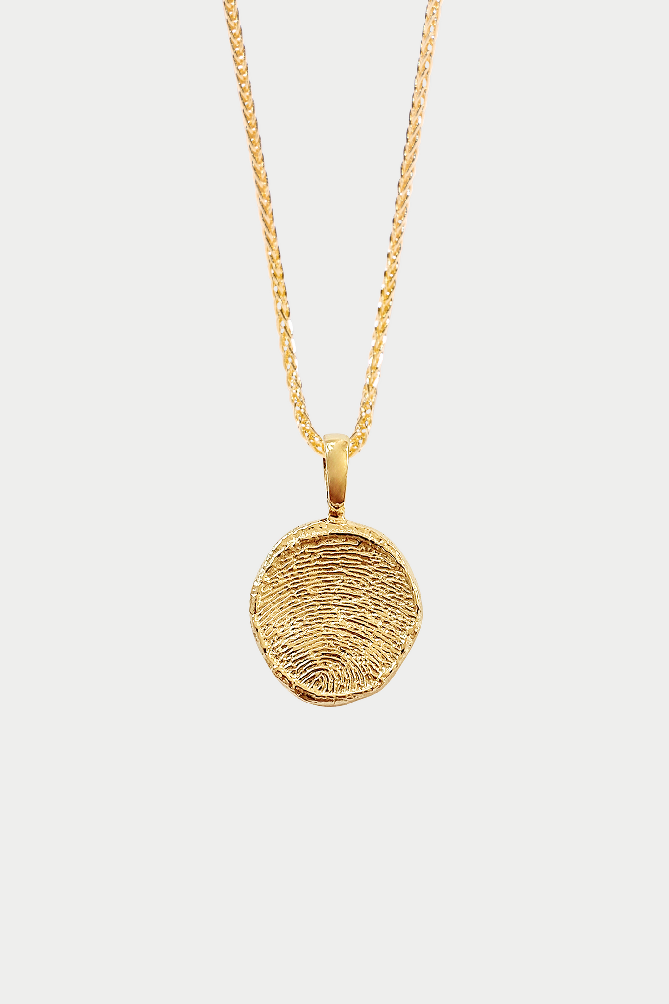 Custom Fingerprint Coin without Diamonds, Yellow Gold