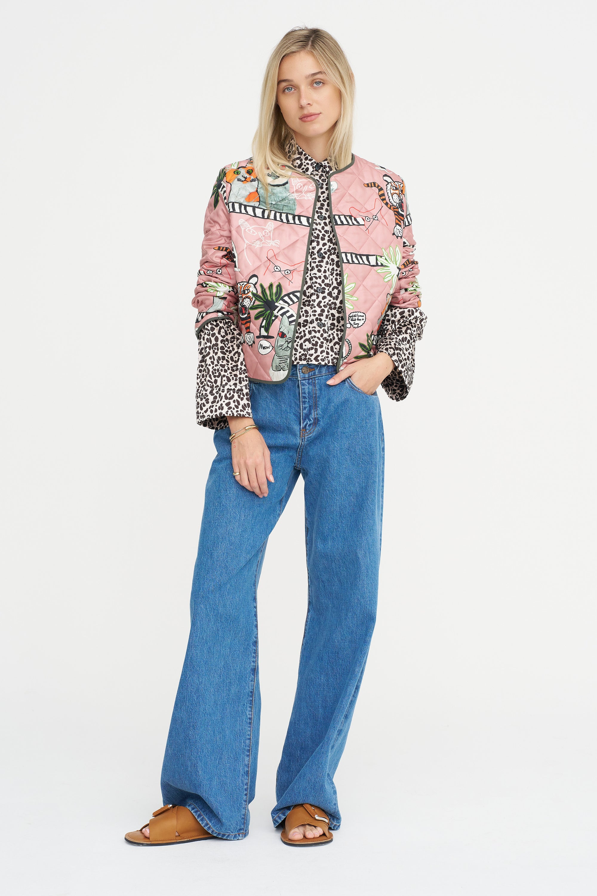 Long Sleeve Cheetah Shirt, Café Noir