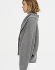 Shawl-lapel Cardigan, Mid-Grey