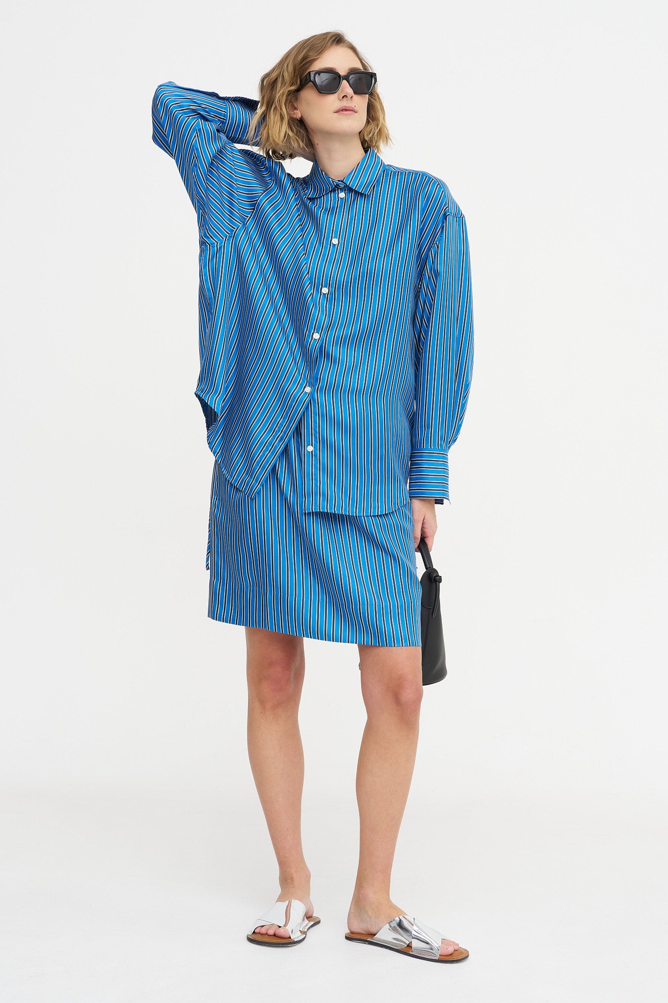 Striped Mini Skirt, Blue &amp; Navy