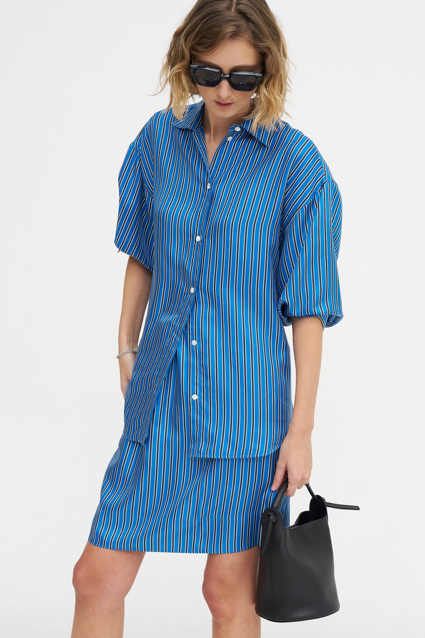 Striped Mini Skirt, Blue &amp; Navy