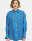 Oversized Striped Shirt, Blue & Navy