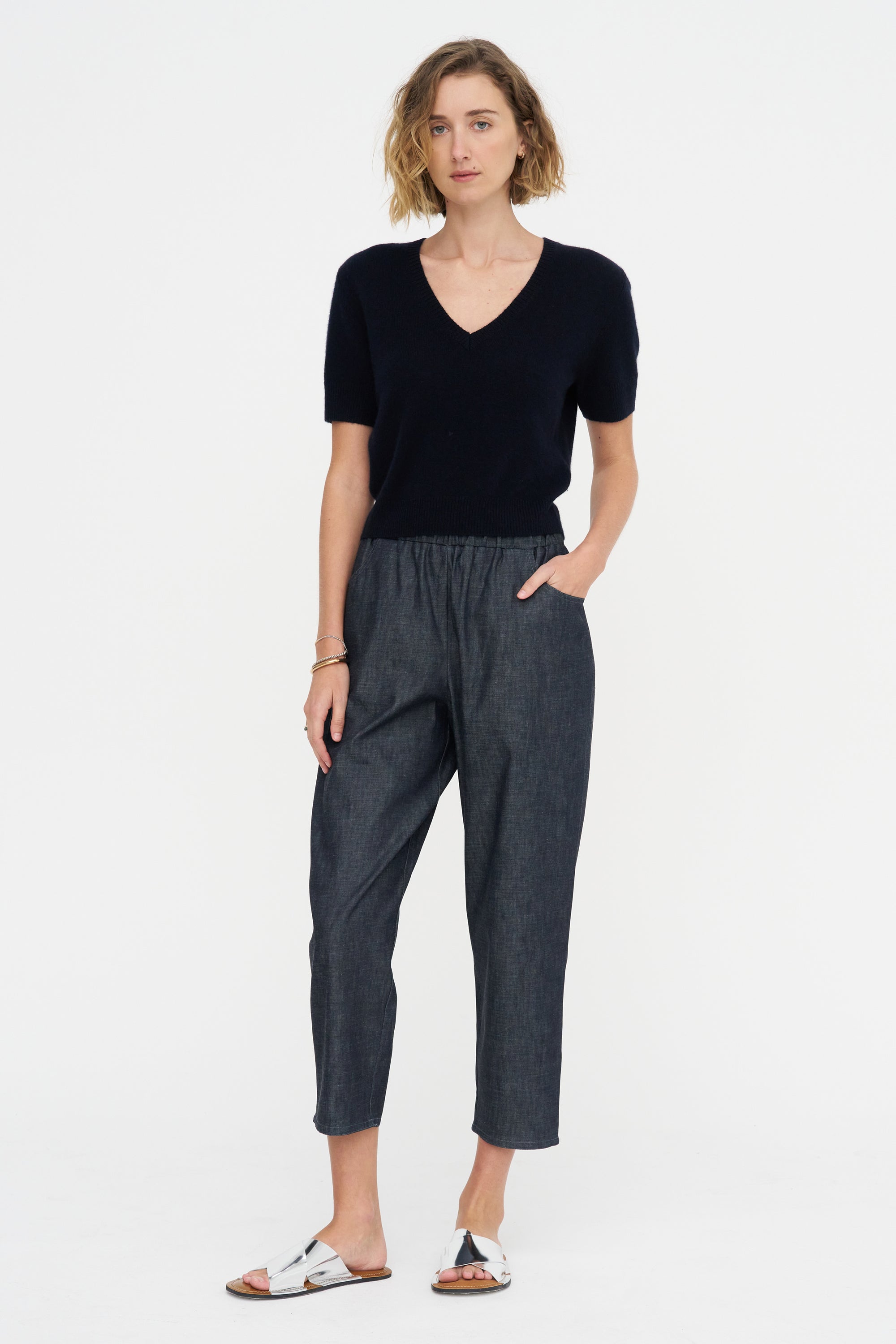 V-Neck Sweater, Deep Night