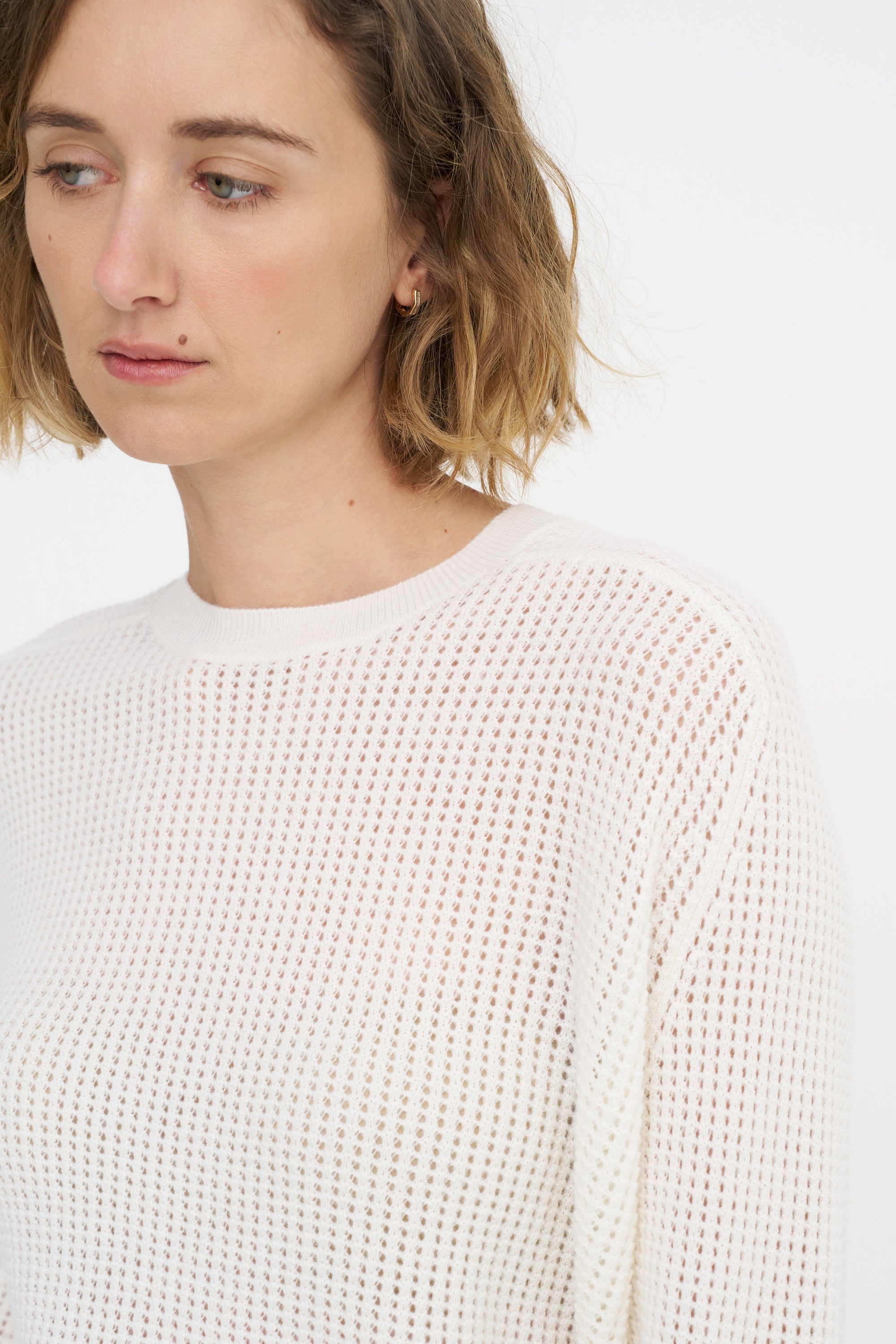 Waffle-Knit Sweater, Birch