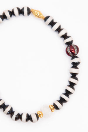 ILEANA MAKRI - Stripe Beaded Bracelet, Black Agate