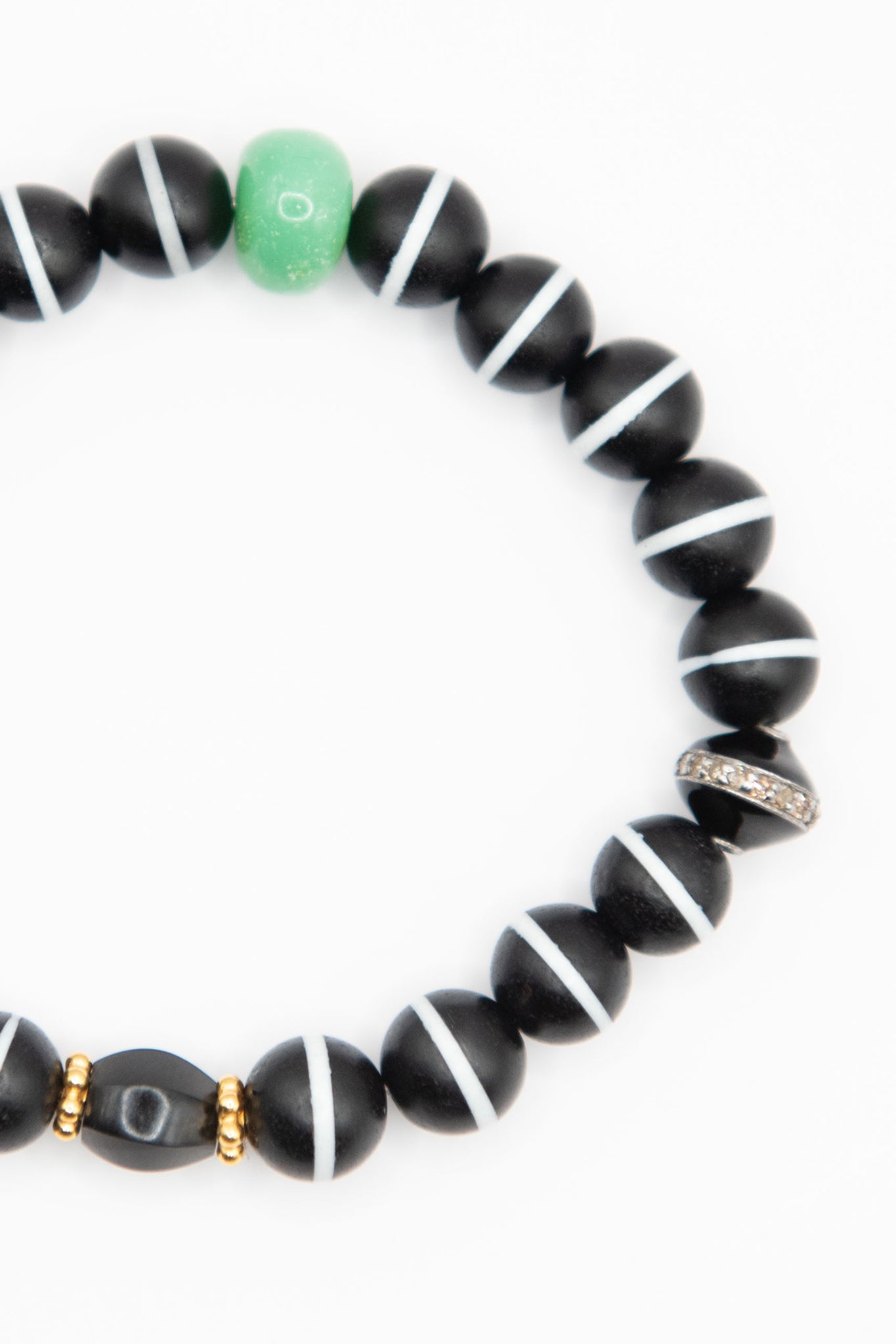 ILEANA MAKRI - Beaded Bracelet, Onyx Stripe
