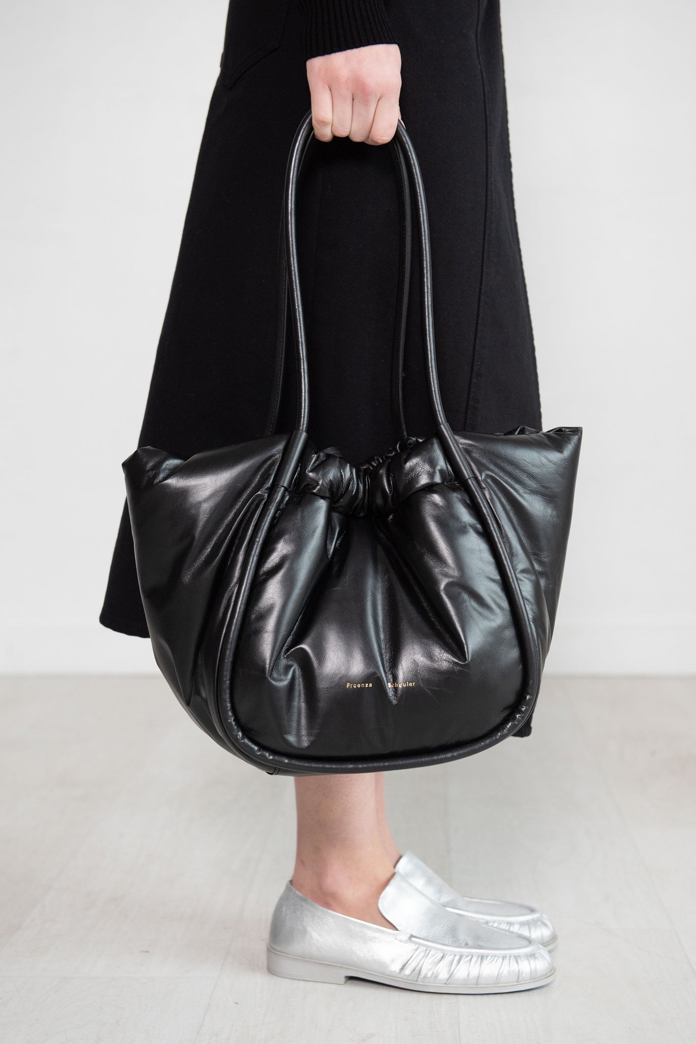 Proenza Schouler White Label - Puffy Nappa Large Ruched Tote, Black