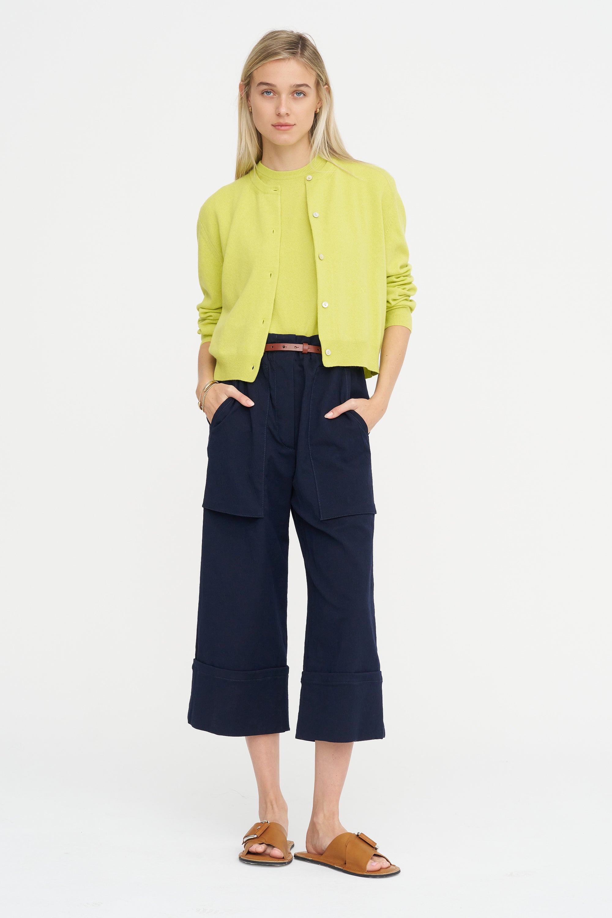 Paperbag Waist Pants, Blackblue