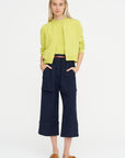 Paperbag Waist Pants, Blackblue