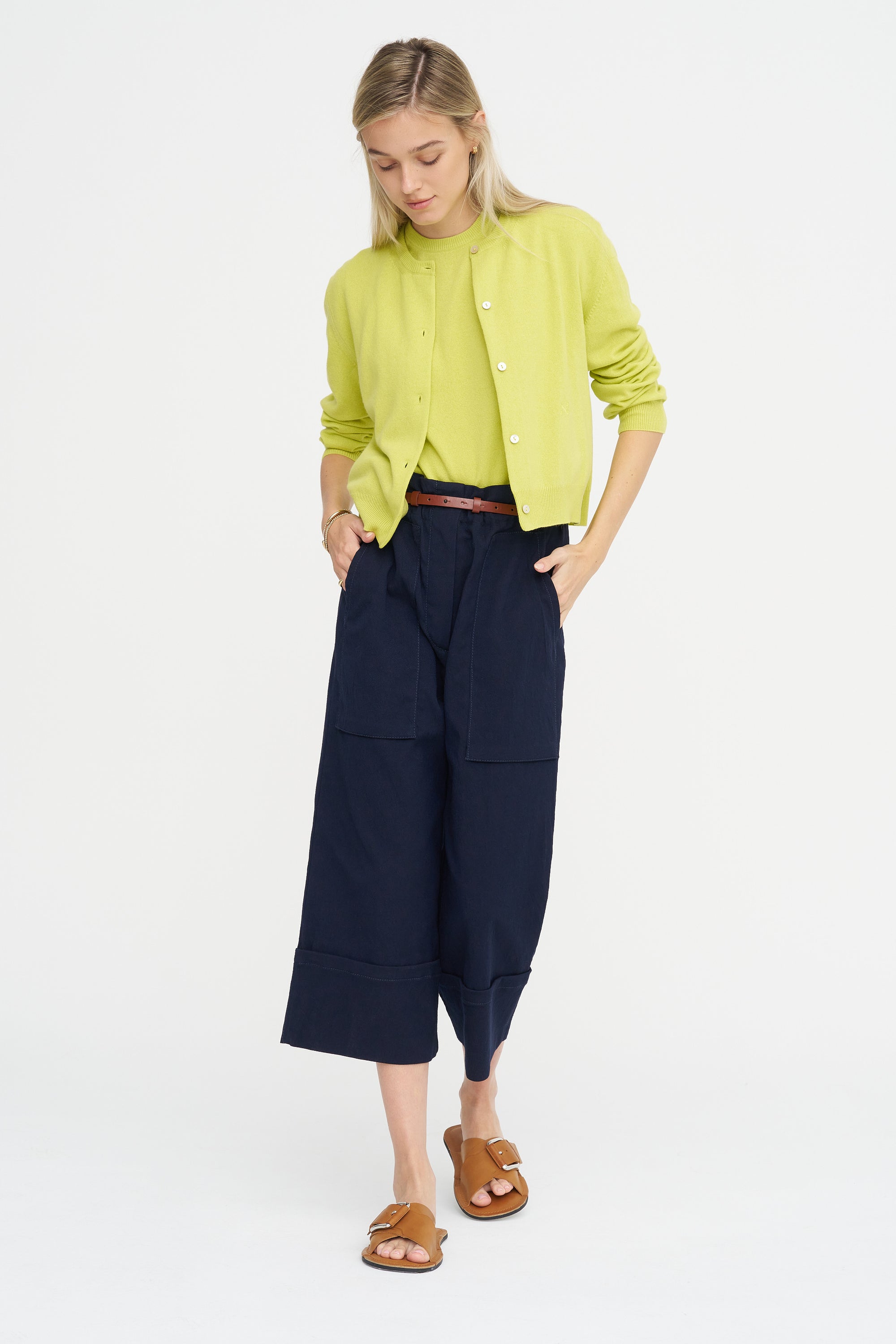 Paperbag Waist Pants, Blackblue
