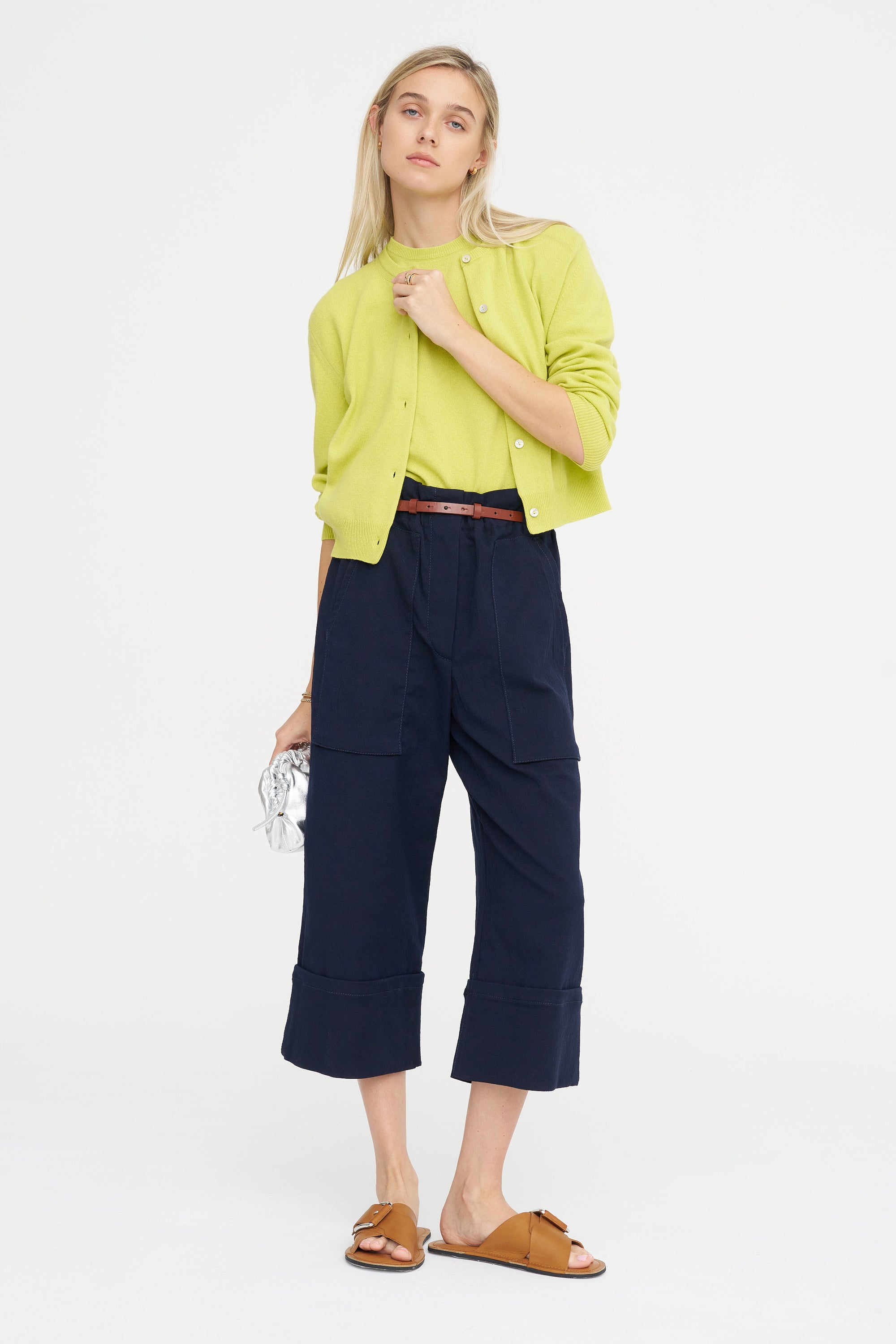 Paperbag Waist Pants, Blackblue