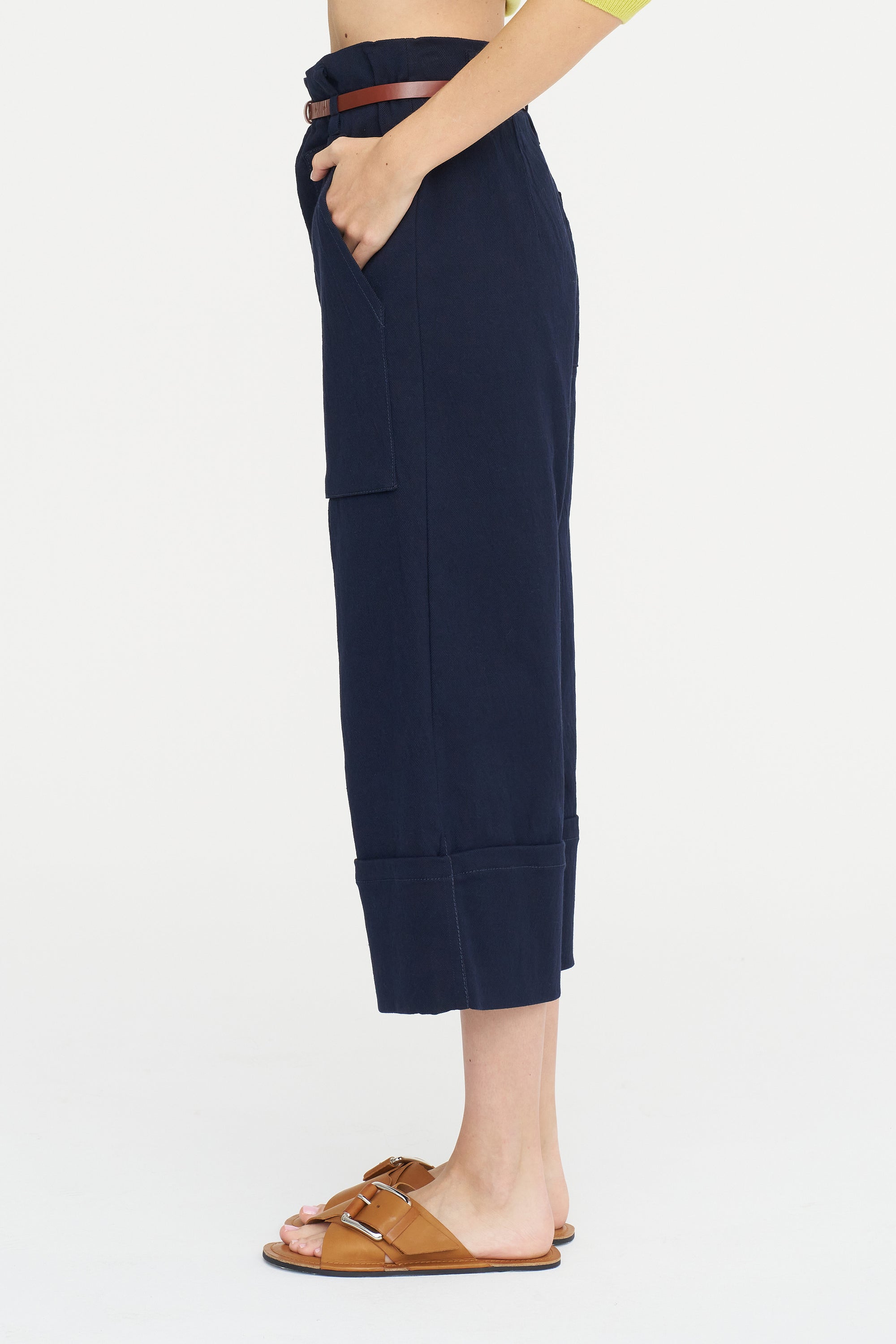Paperbag Waist Pants, Blackblue