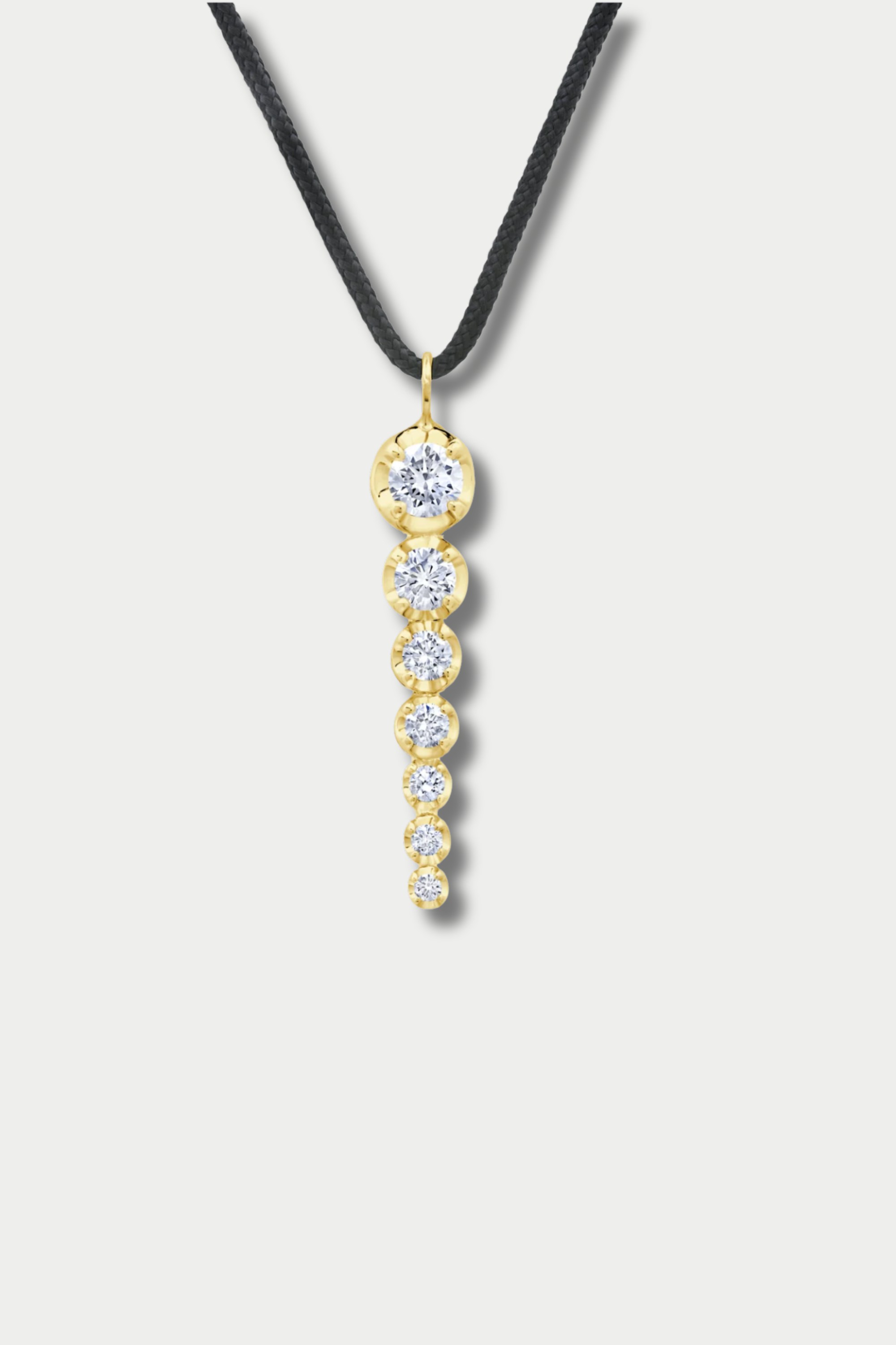 Ascending Diamonds On Cord, Yellow Gold