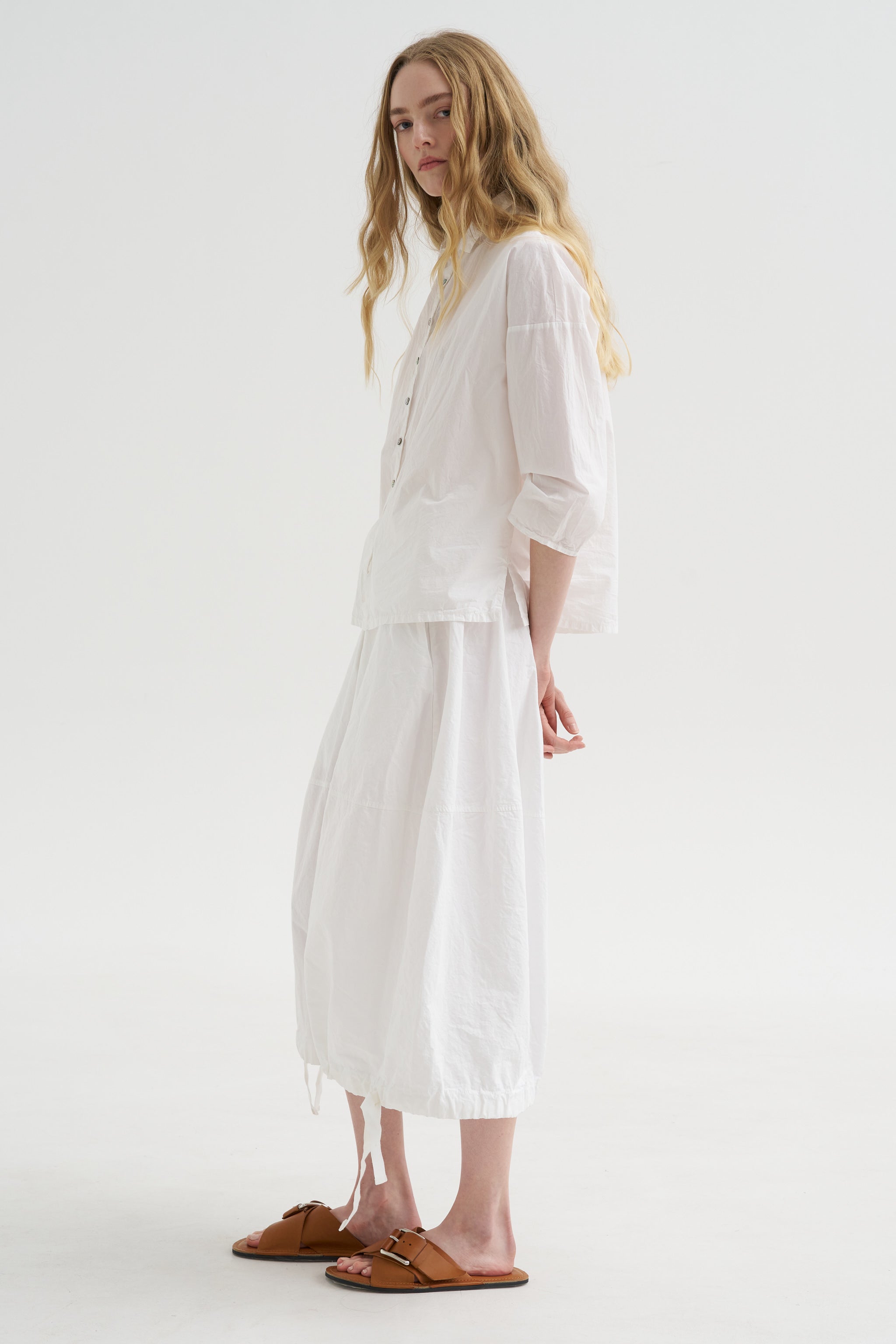 Balloon Skirt Cc, White – Kick Pleat