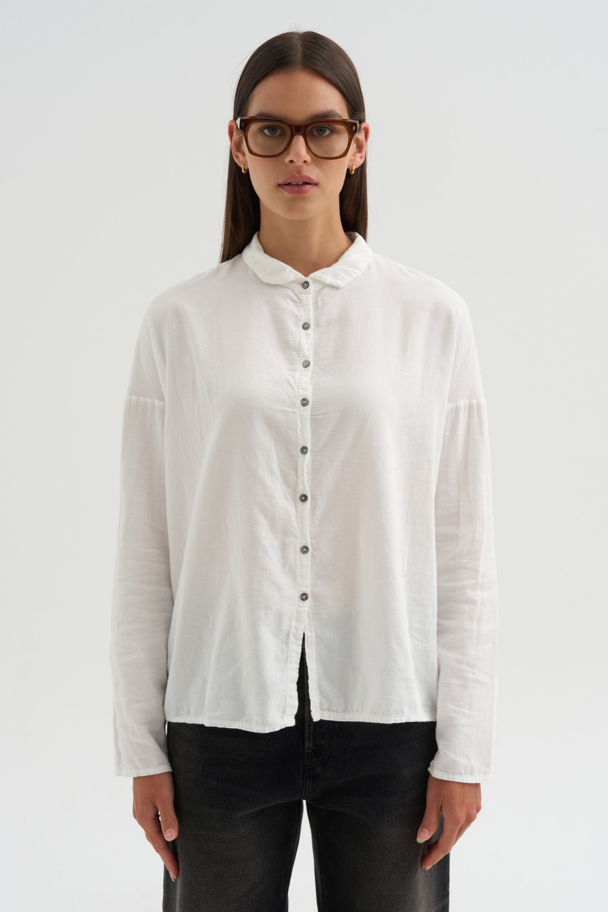 Short Collar Shirt, Milk