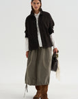 Velvet Balloon Skirt, Taupe