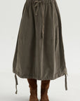 Velvet Balloon Skirt, Taupe