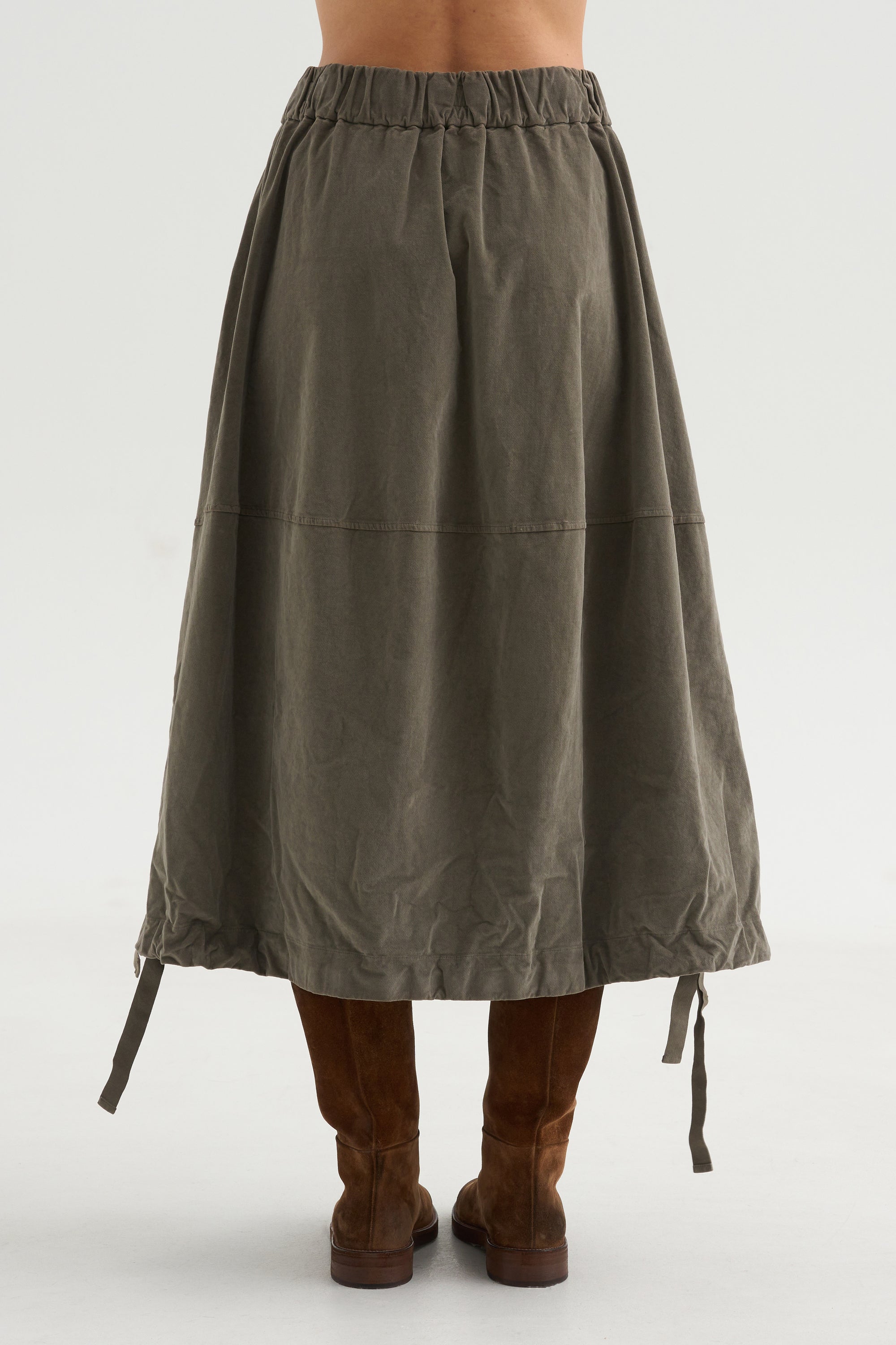 Velvet Balloon Skirt, Taupe