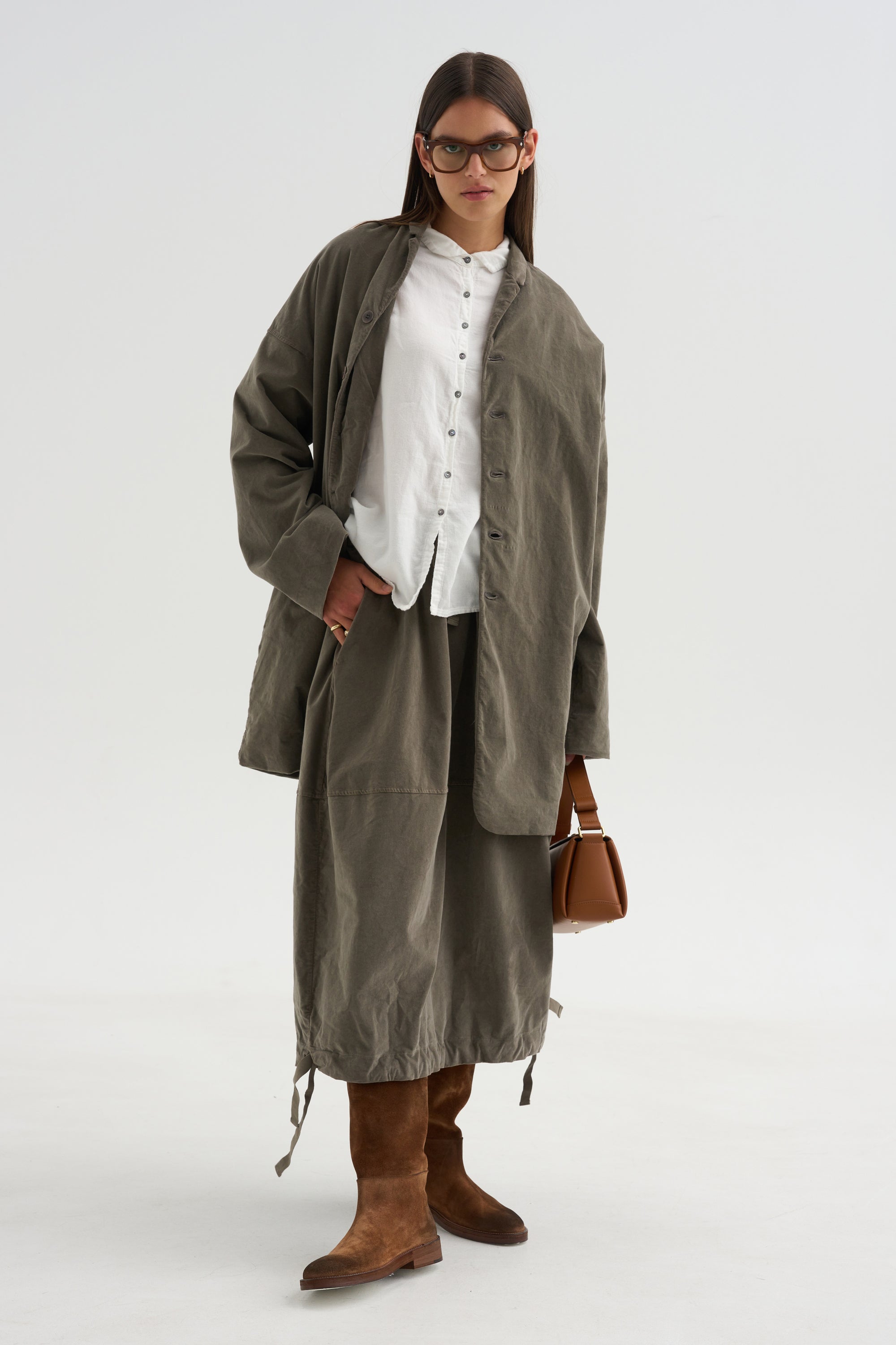 Velvet Long Blazer, Taupe