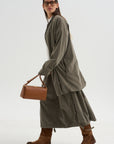 Velvet Long Blazer, Taupe