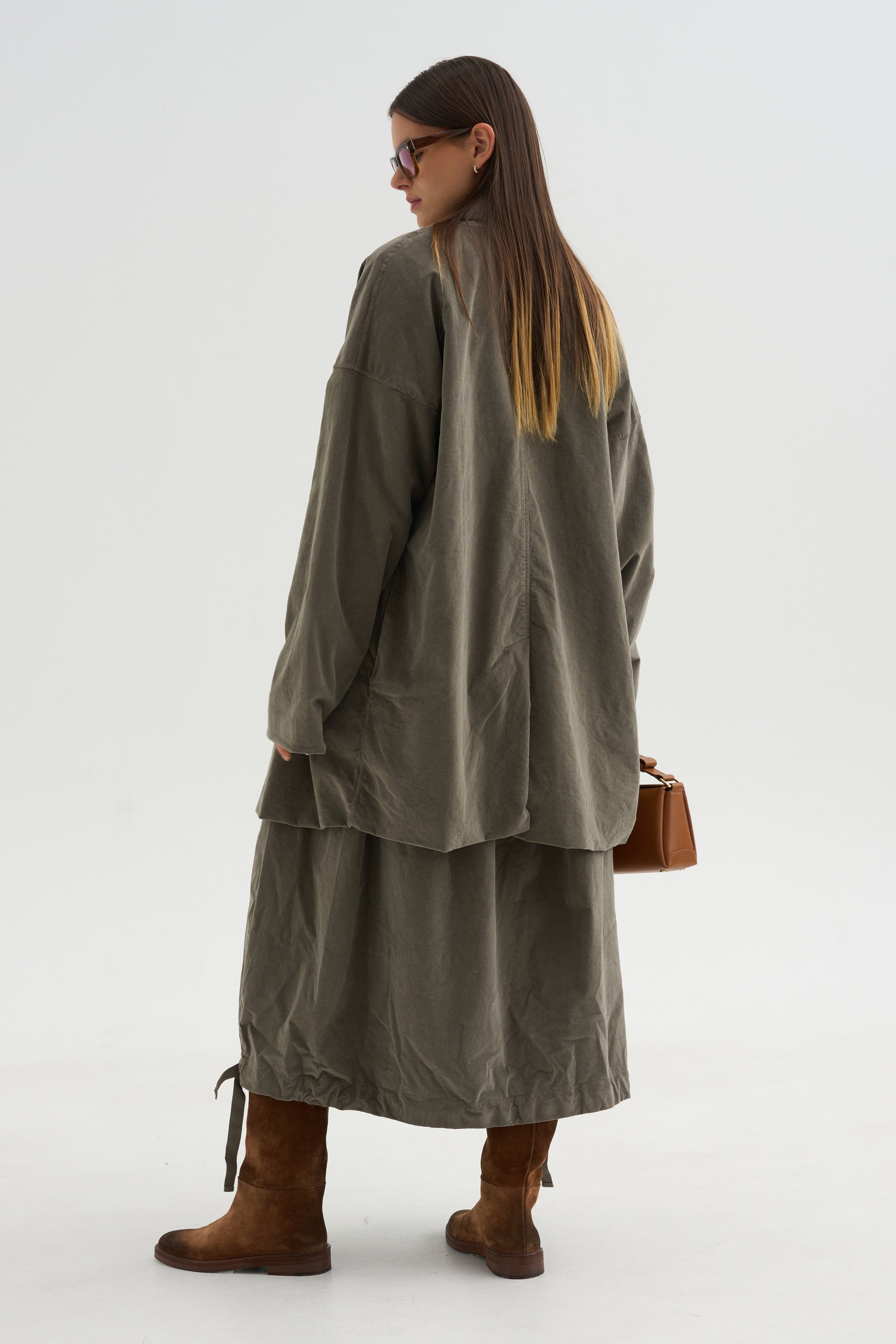 Velvet Long Blazer, Taupe
