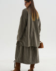 Velvet Long Blazer, Taupe