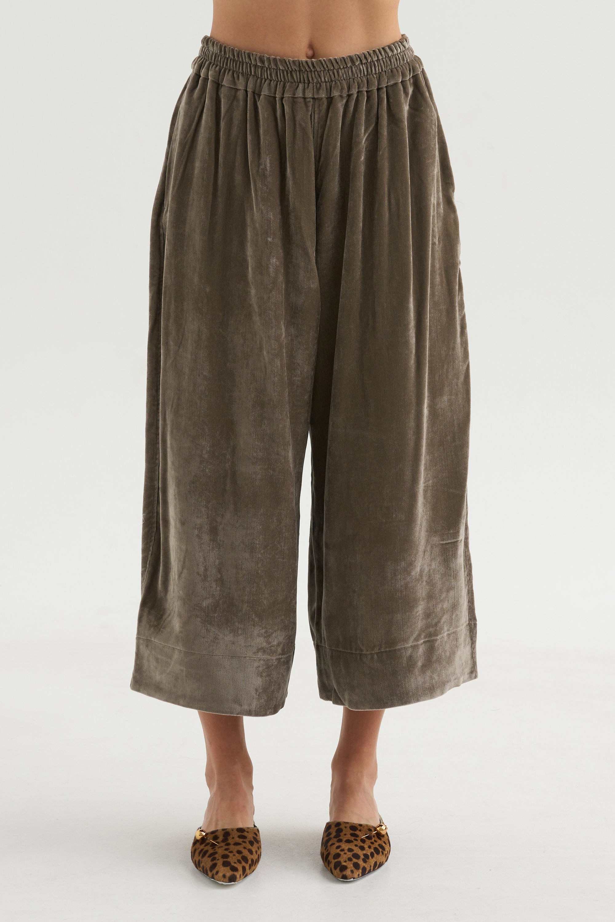 Wide &amp; Long Trouser, Taupe
