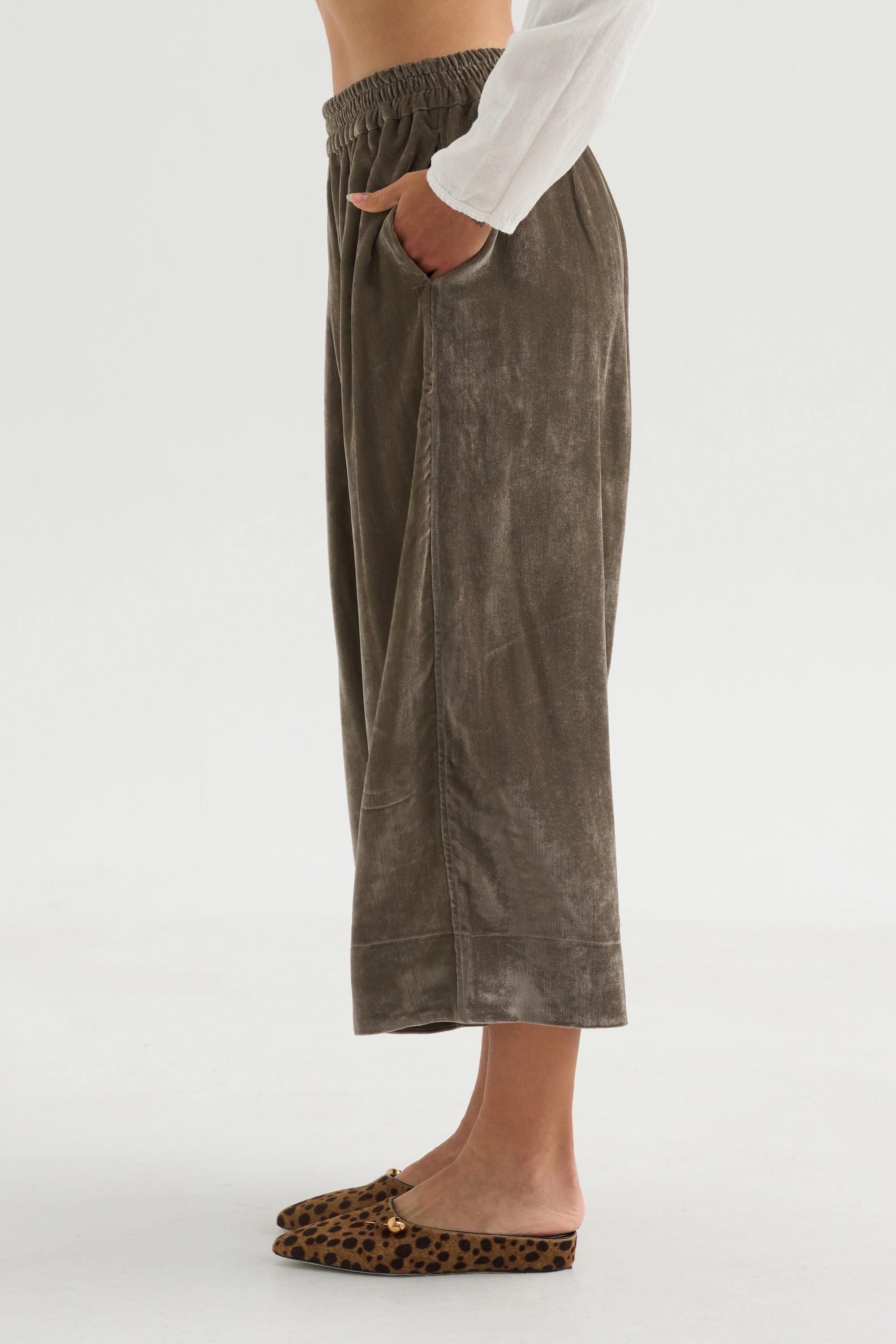 Wide &amp; Long Trouser, Taupe