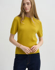 Short Sleeve Sweater, Golden Quince