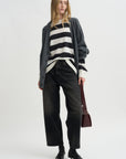 Striped Sweater, Black & White
