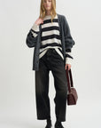 Striped Sweater, Black & White
