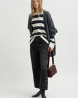 Striped Sweater, Black & White