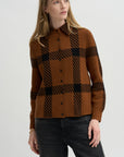 Collared Knit Shirt, Cinnamon & Noir