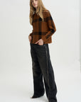 Collared Knit Shirt, Cinnamon & Noir