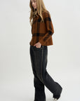 Collared Knit Shirt, Cinnamon & Noir