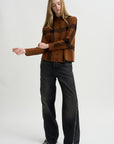 Collared Knit Shirt, Cinnamon & Noir