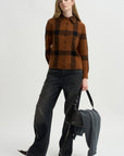 Collared Knit Shirt, Cinnamon & Noir