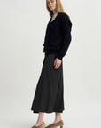 Tie Neck Sweater, Deep Night