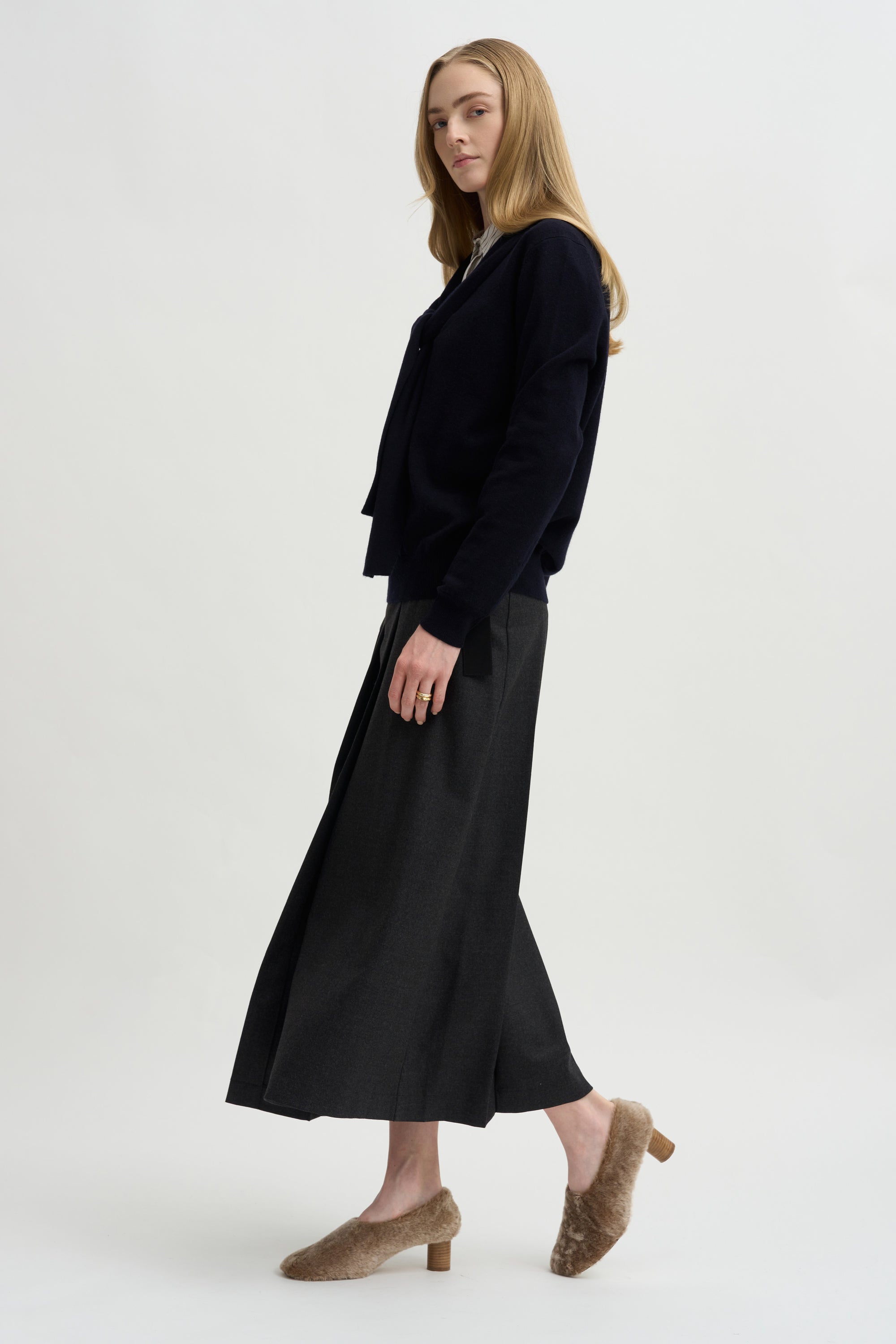 Tie Neck Sweater, Deep Night