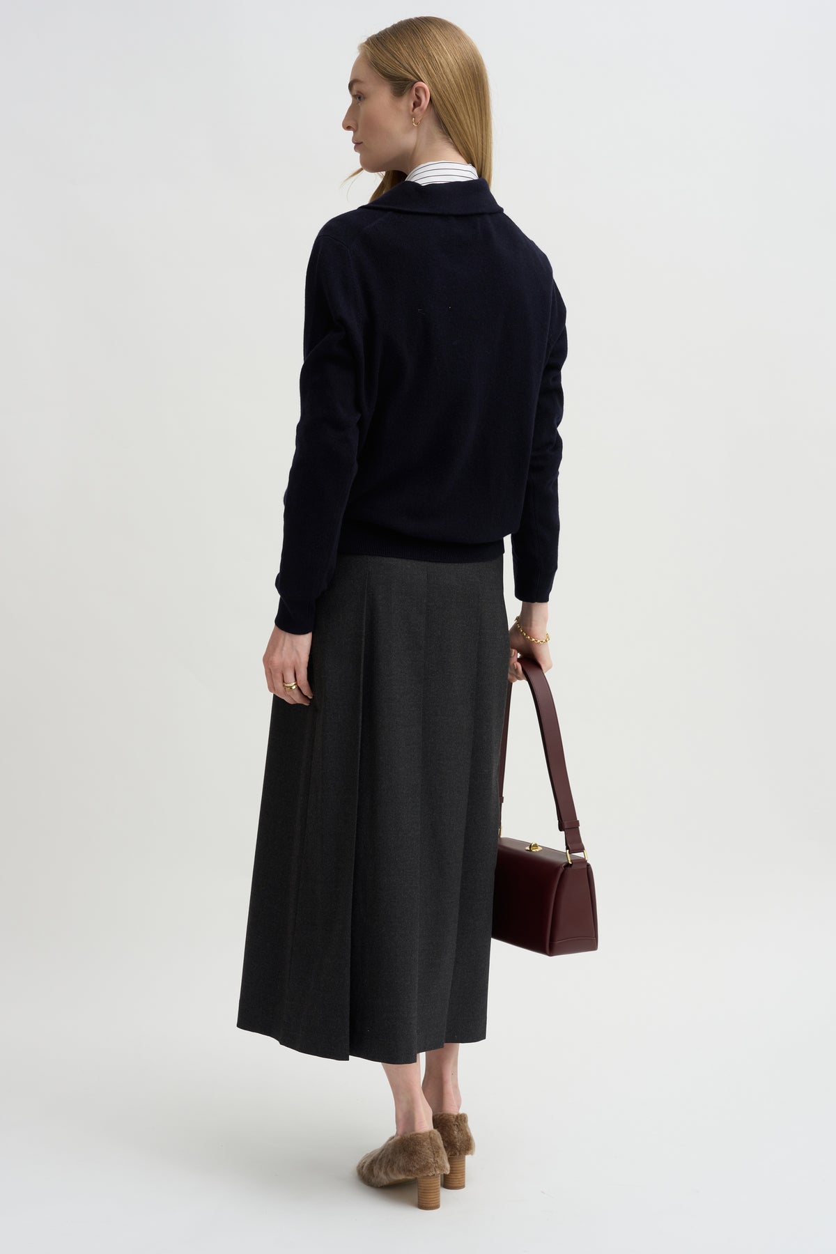 Tie Neck Sweater, Deep Night