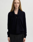 Tie Neck Sweater, Deep Night